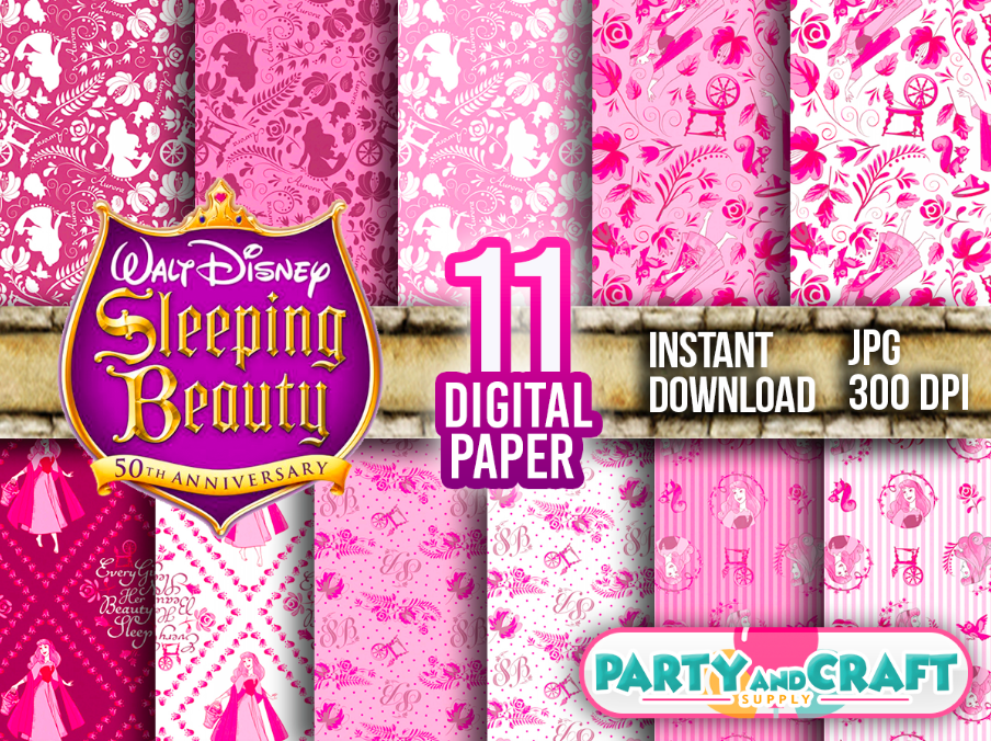 Disney-Sleeping-beauty-digital-paper-