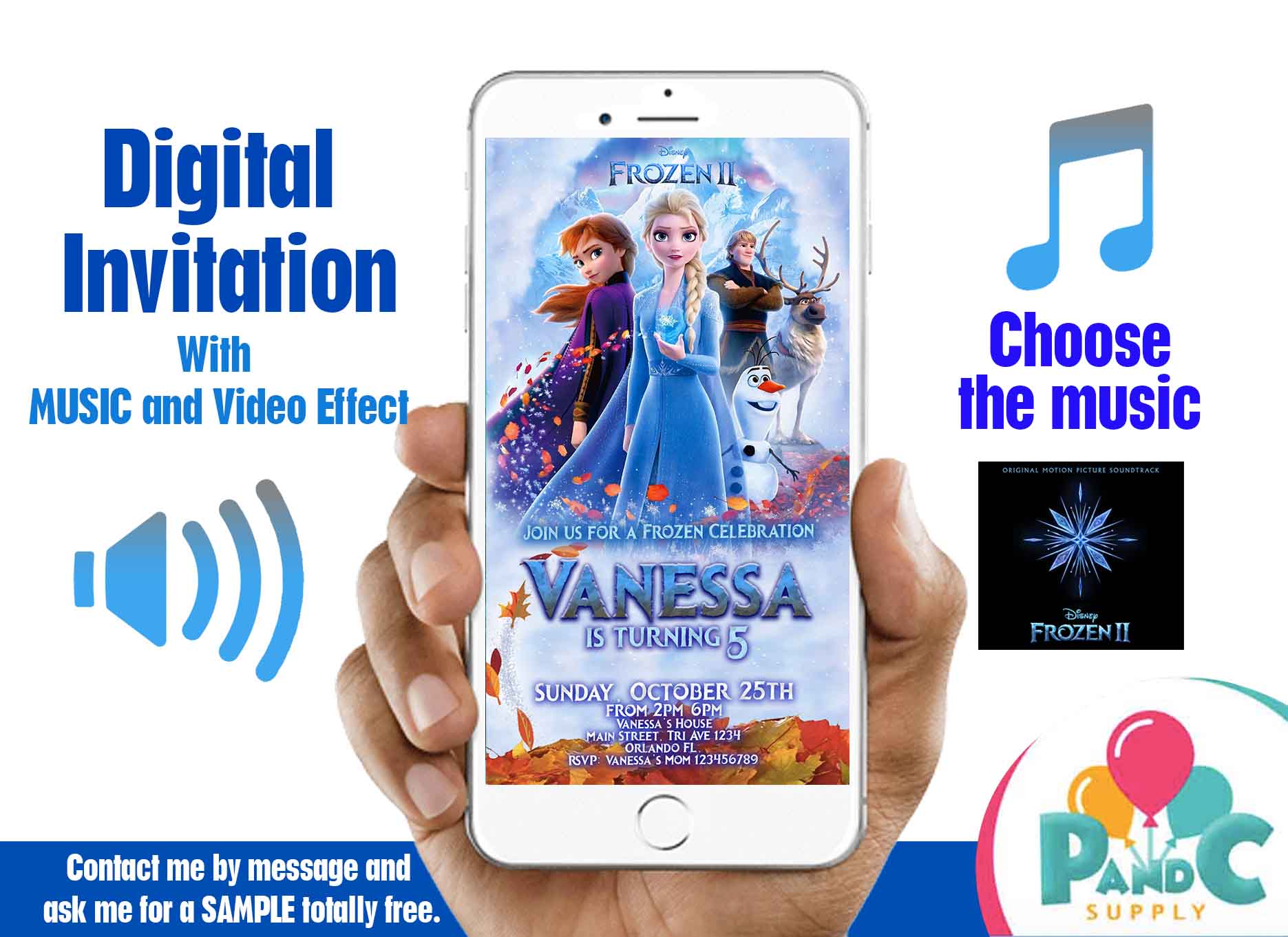 digital video invitation Frozen 2 birthday party 2