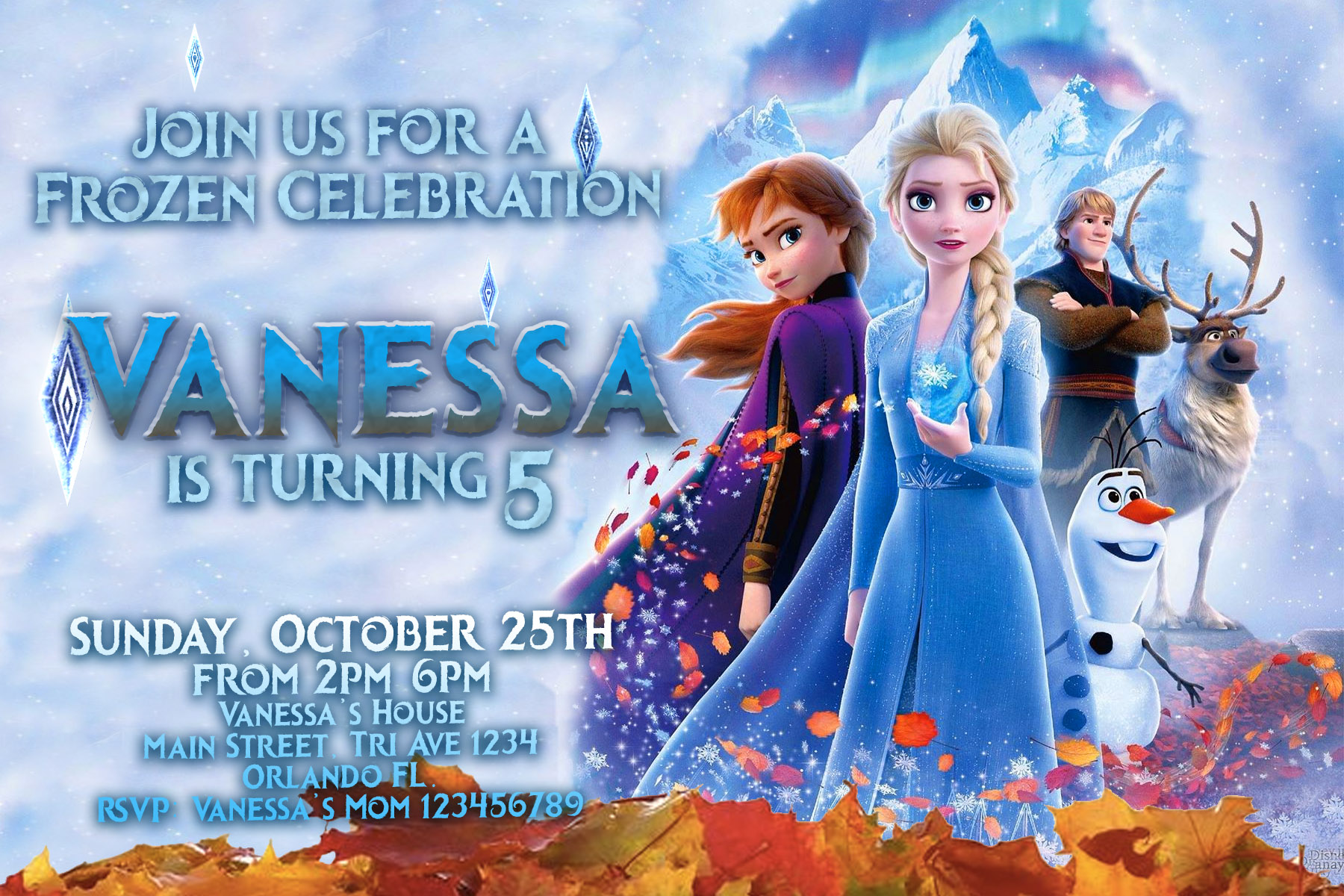 frozen 2 Invitation birthday party 4