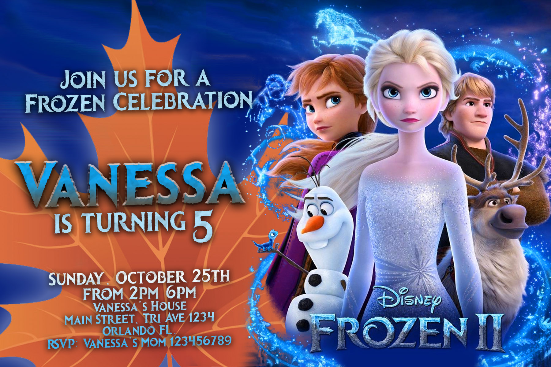 frozen 2 Invitation birthday party 5