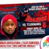 Spiderman invitation birthday party with photo - Spiderman Birthday Party Invitation. Spiderverse - Miles Morales