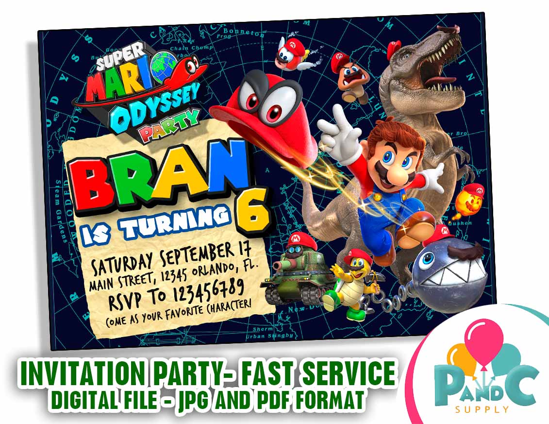 super mario party birthday invitation