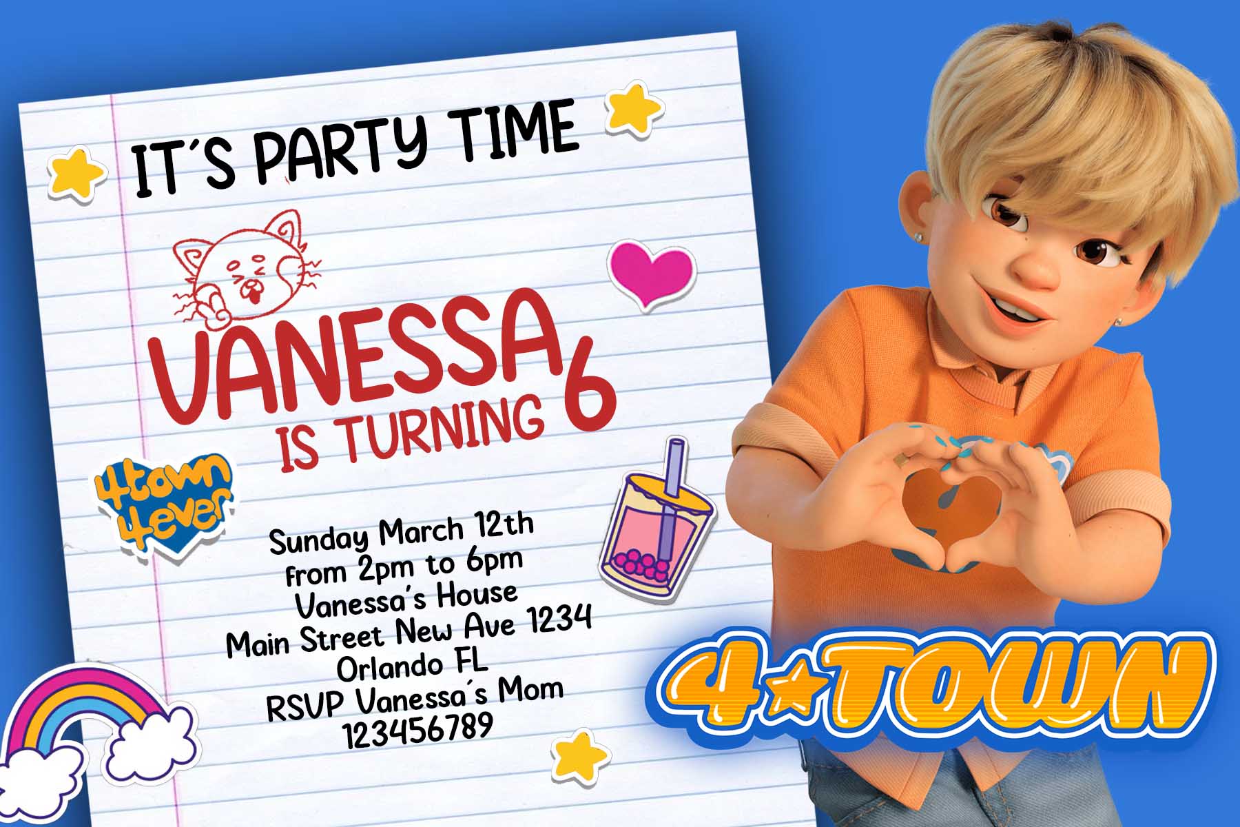 disney pixar turning red birthday party invitation 7