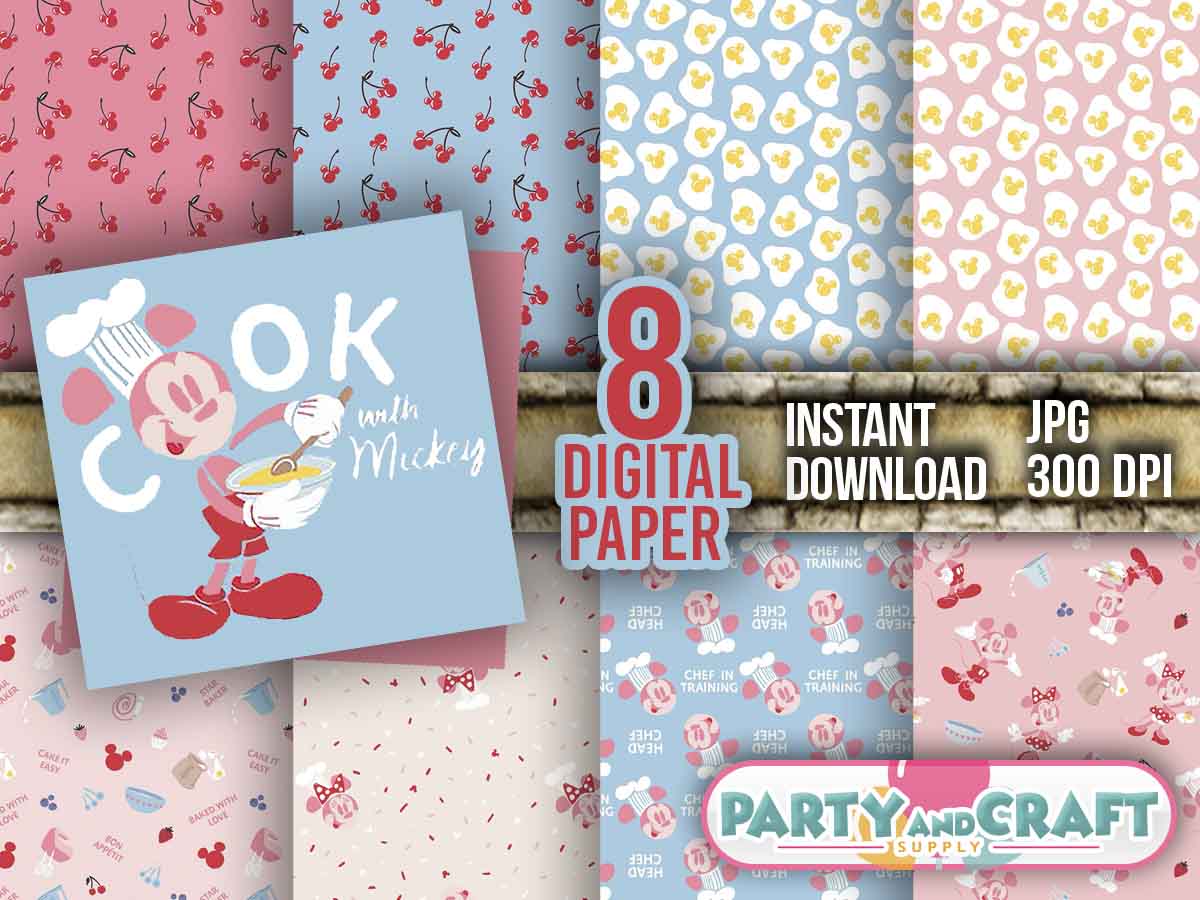 Cook with Mickey digital scrapbook paper