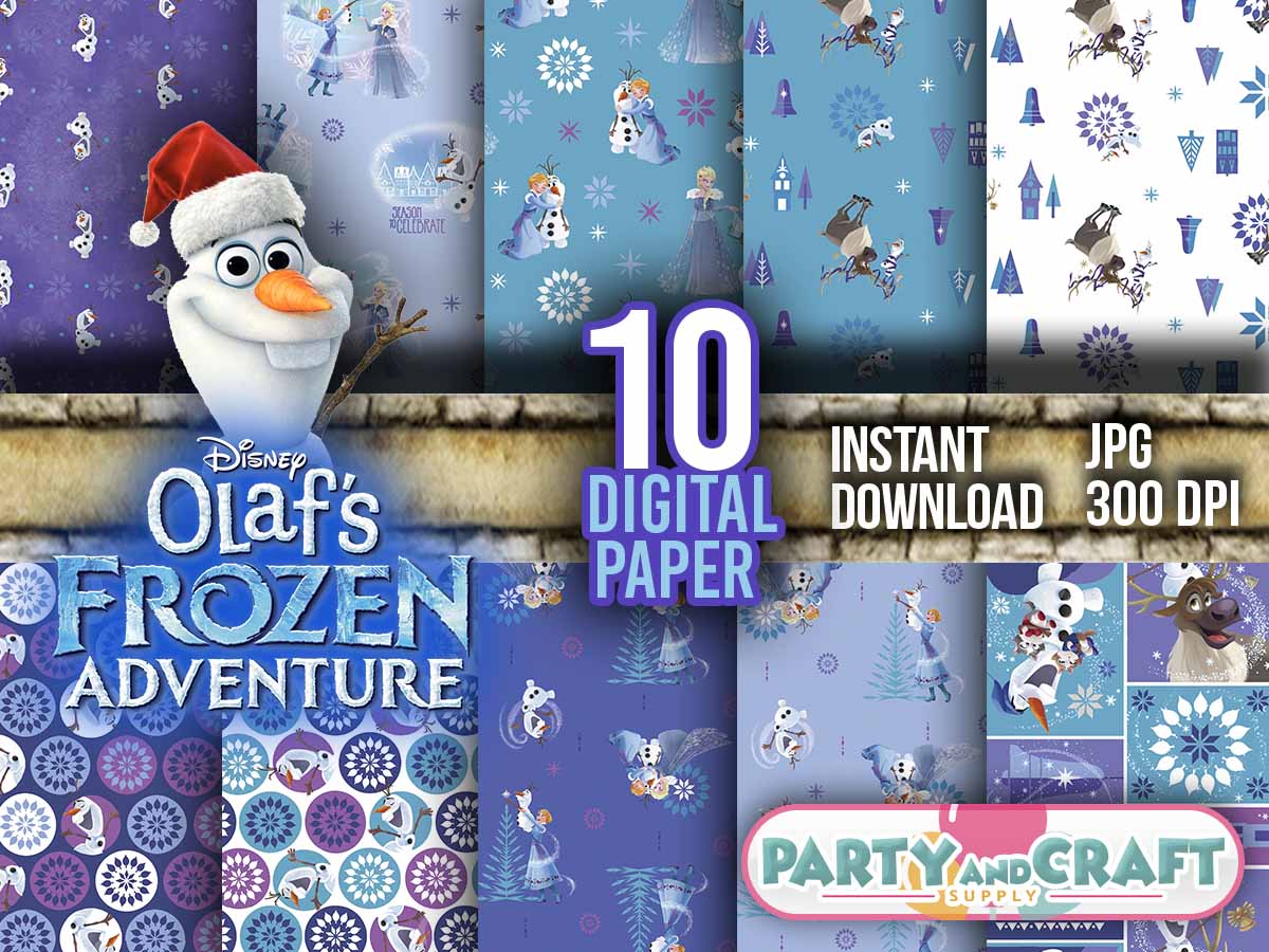Disney-olaf-digital-paper-for-scrapbook