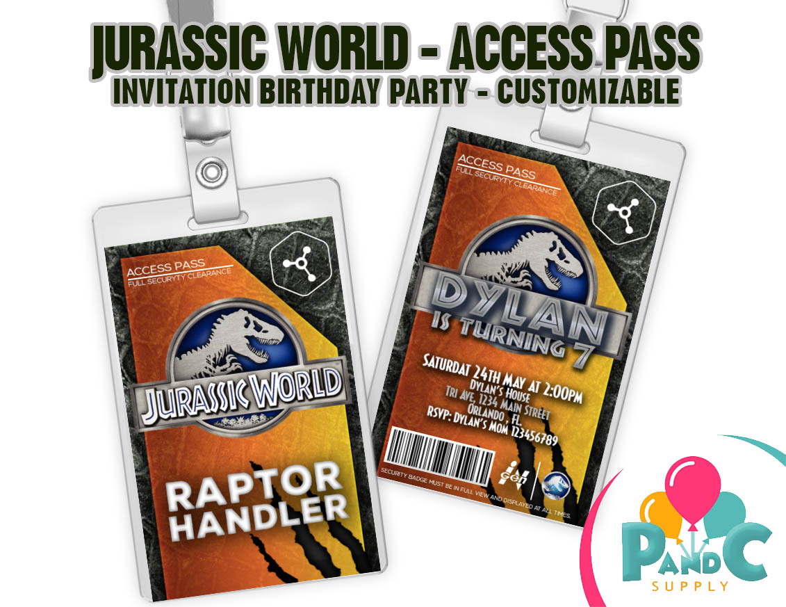 Jurassic World Invitation - Access Pass