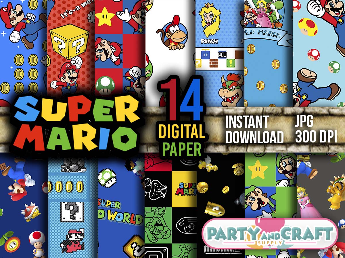 Nintendo-Super-Mario-Digital-paper-for-scrapbook