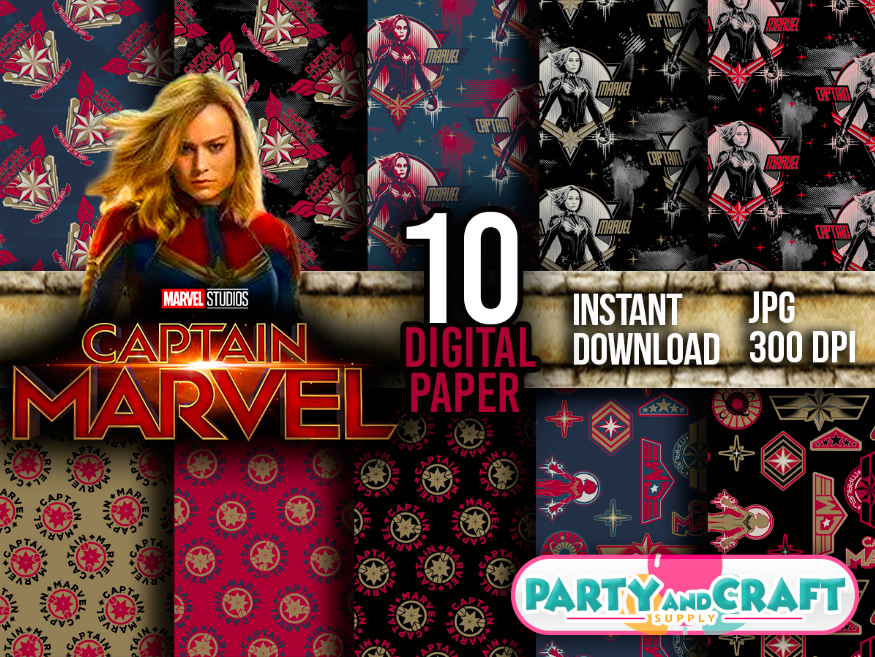 captain-marvel-digital-paper-for-scrapbook