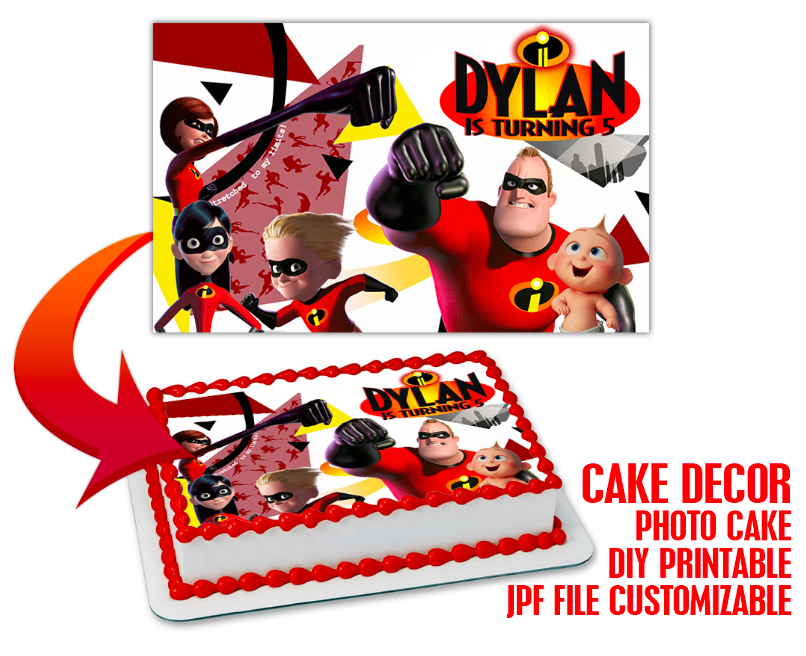 The incredibles Topper cake birthday party and craft sypply