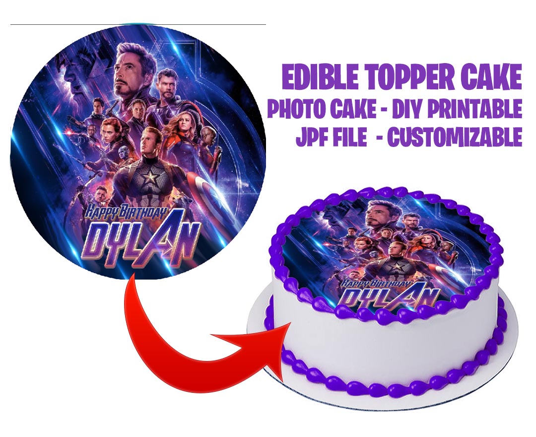 topper cake Avengers endgame birthday party