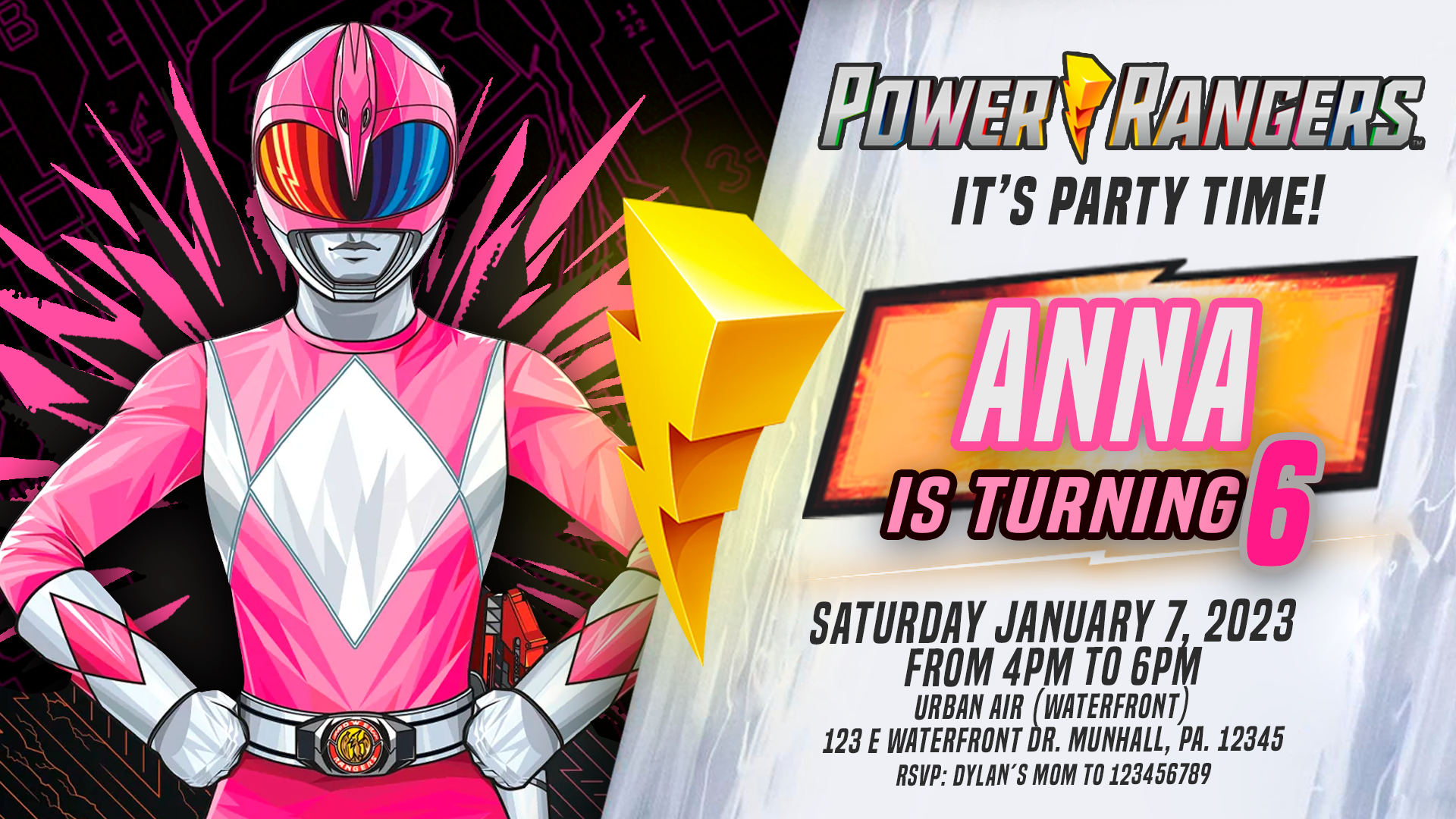 Power-rangers-Pink-Ranger-invitation-birthday-party-1
