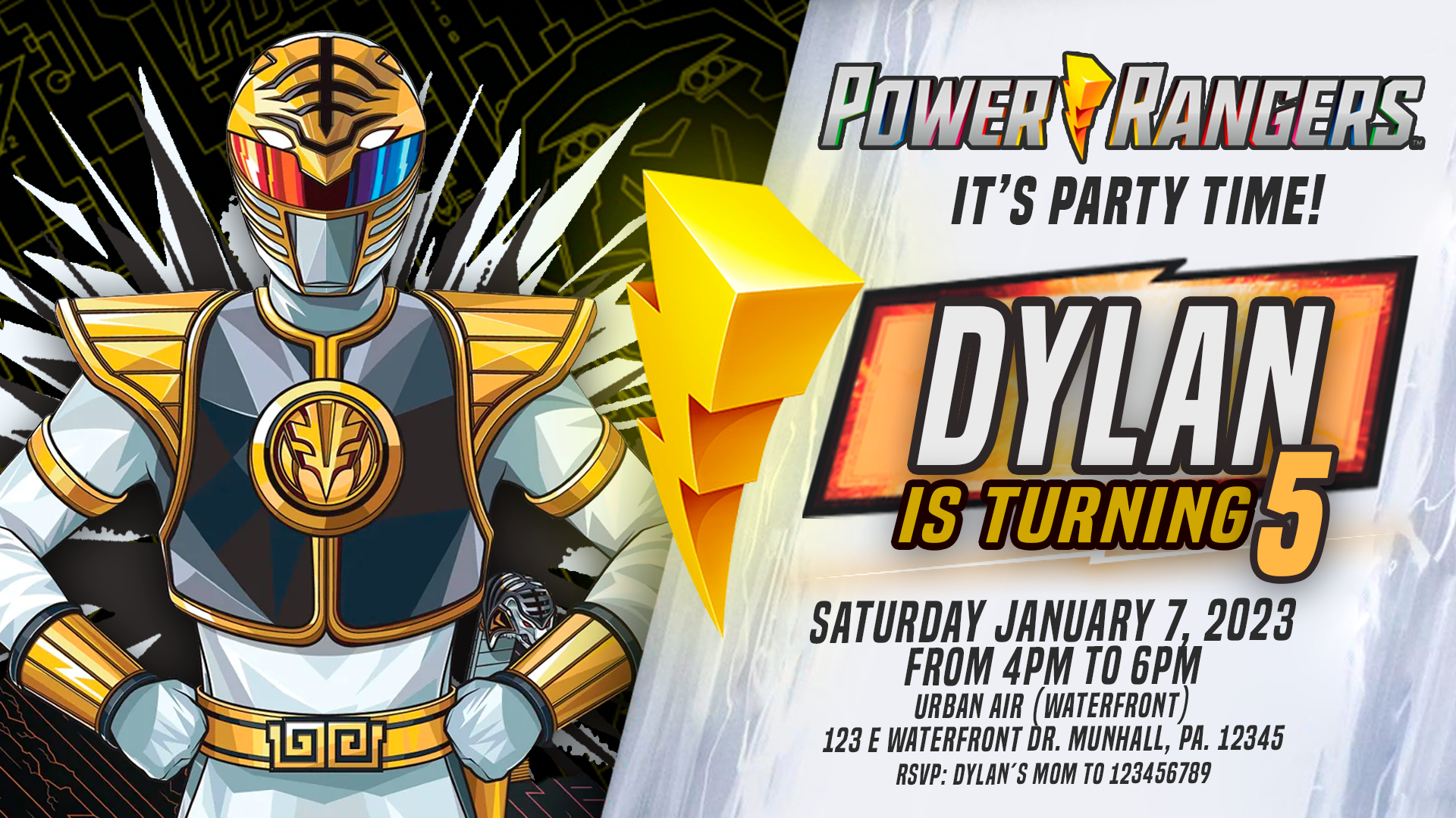 Power-rangers-White-Ranger-invitation-birthday-party-1