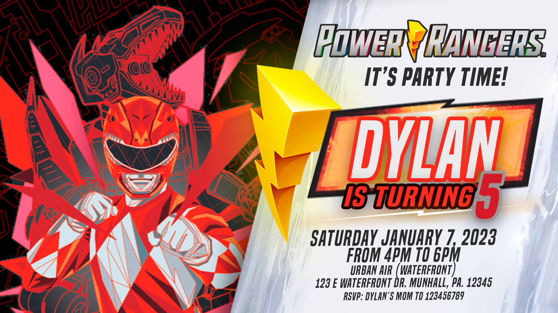 Power-rangers-red-Ranger-invitation-birthday-party-0