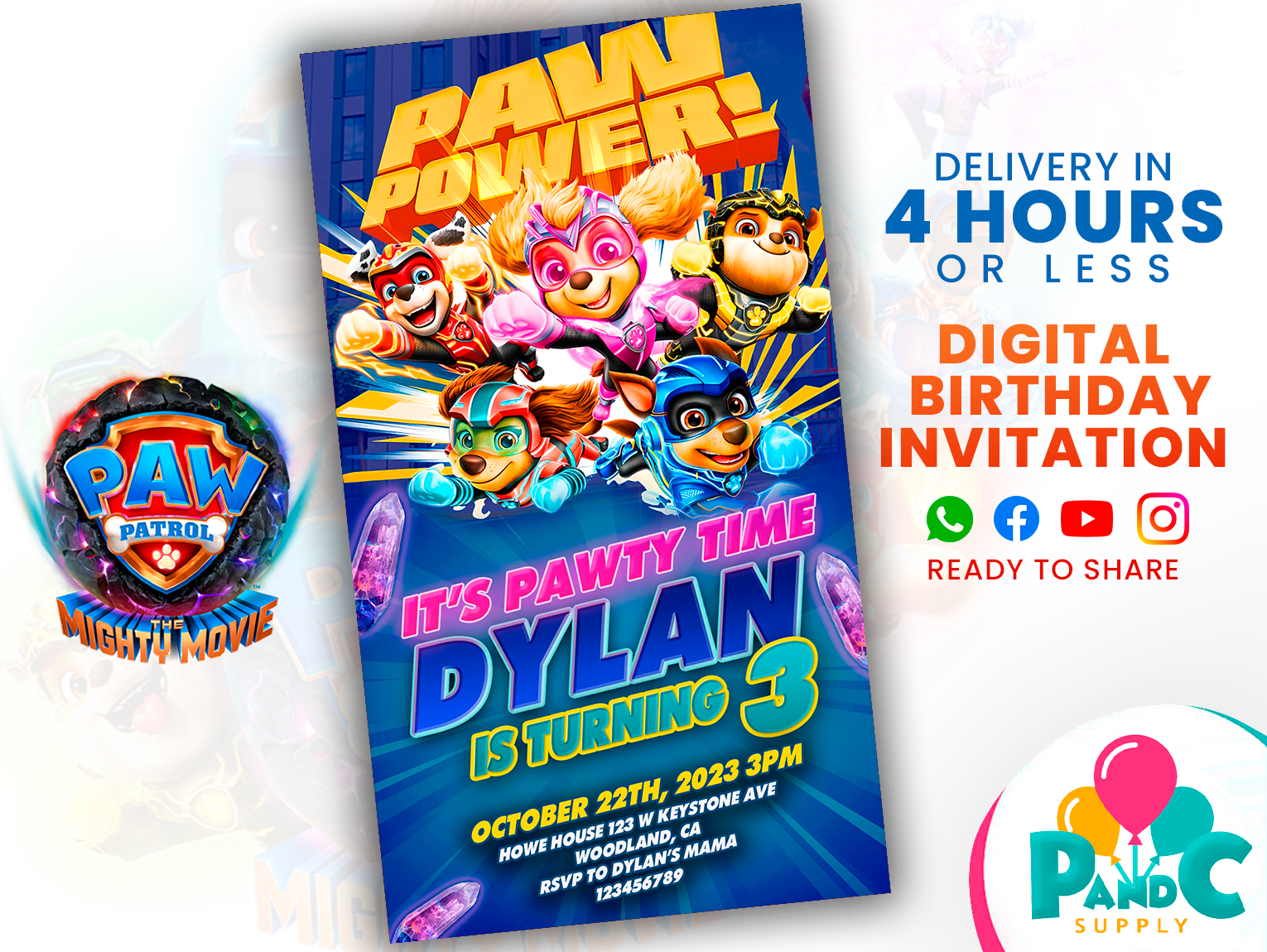 paw-patrol-the-mighty-movie-2023-invitation-birthday-party-paw-power-h