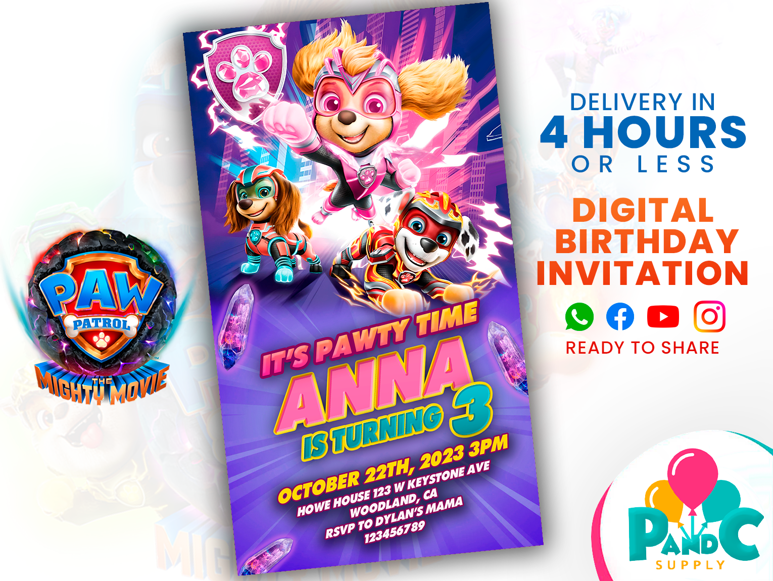 paw-patrol-the-mighty-movie-2023-invitation-birthday-party-skye-Liberty-marshall-h