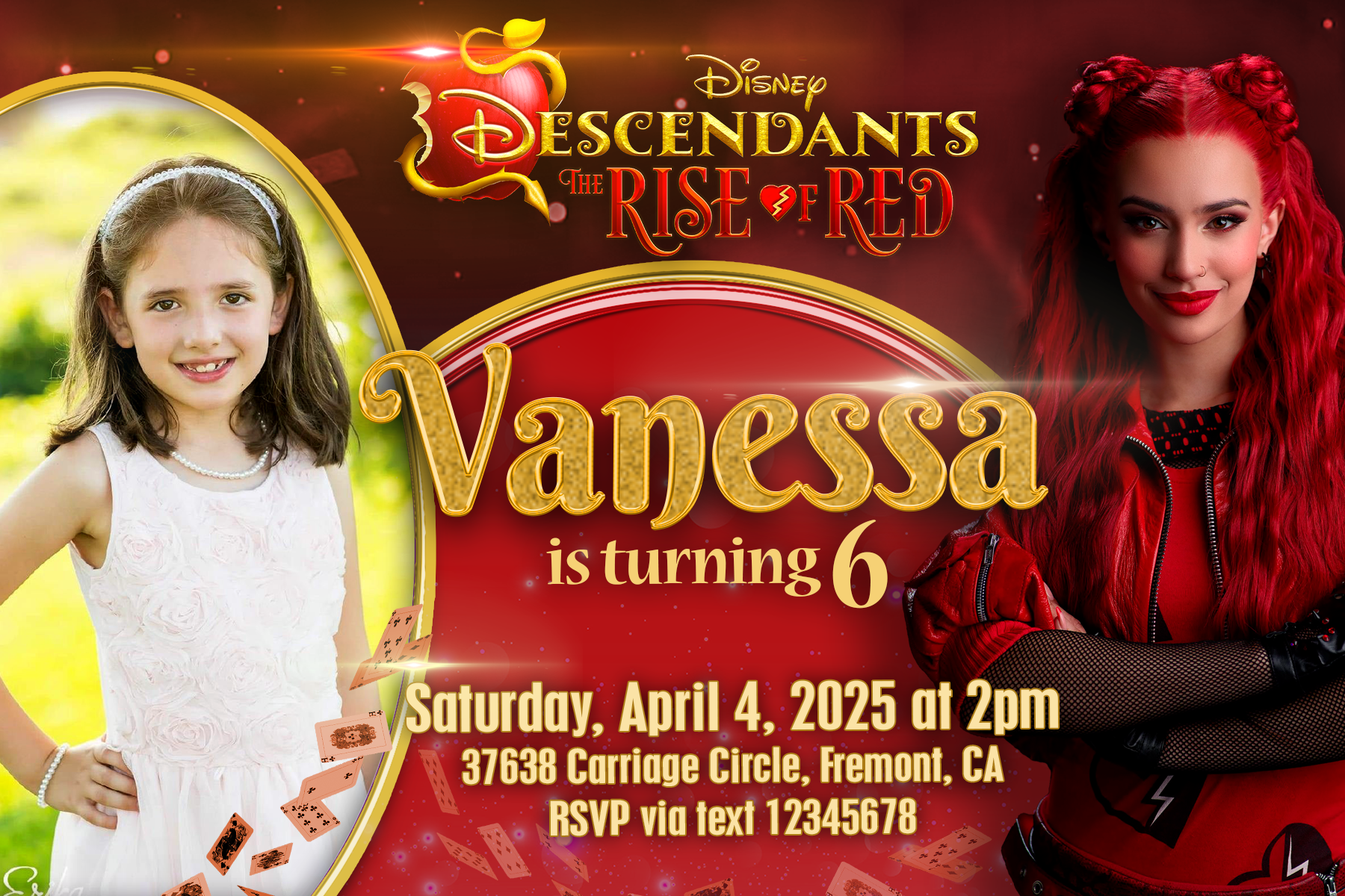 Disney-Descendants-the-rise-of-red-Uma-invitation-birthday-party-with-photo-28