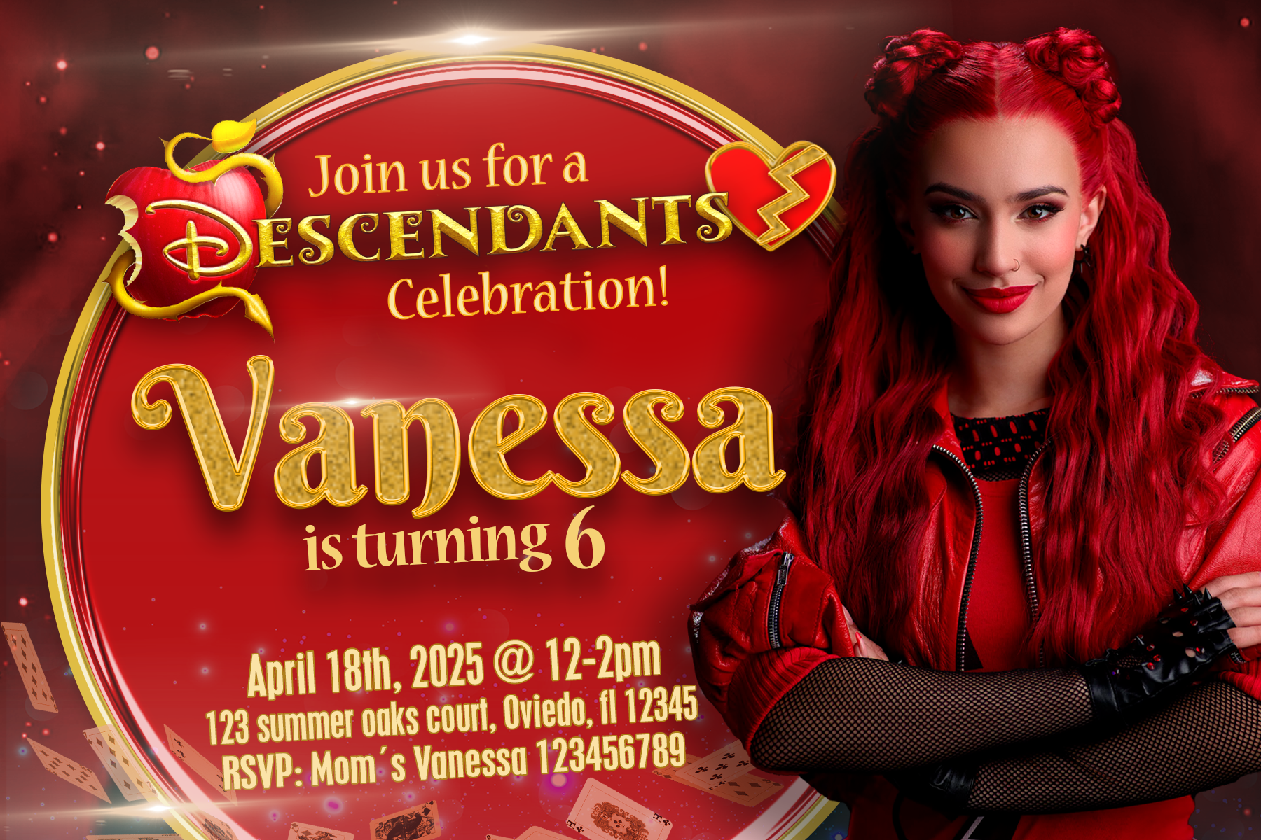 Disney-Descendants-the-rise-of-red-invitation-birthday-party-16