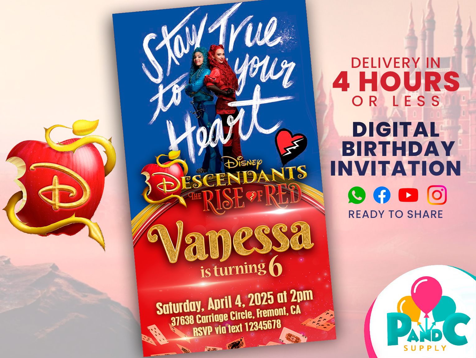 Disney-Descendants-the-rise-of-red-invitation-birthday-party-33
