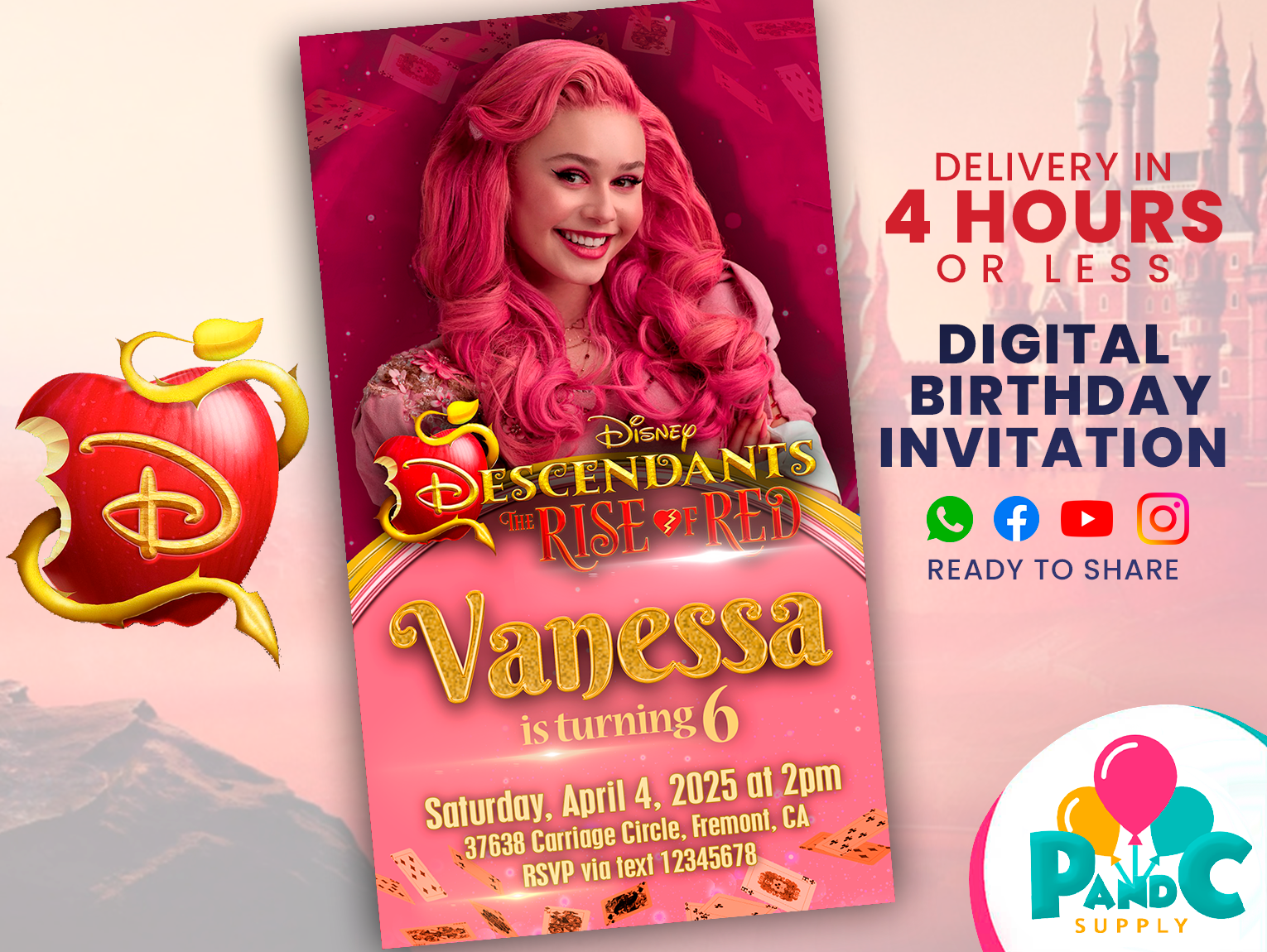 Disney-Descendants-the-rise-of-red-invitation-birthday-party-47
