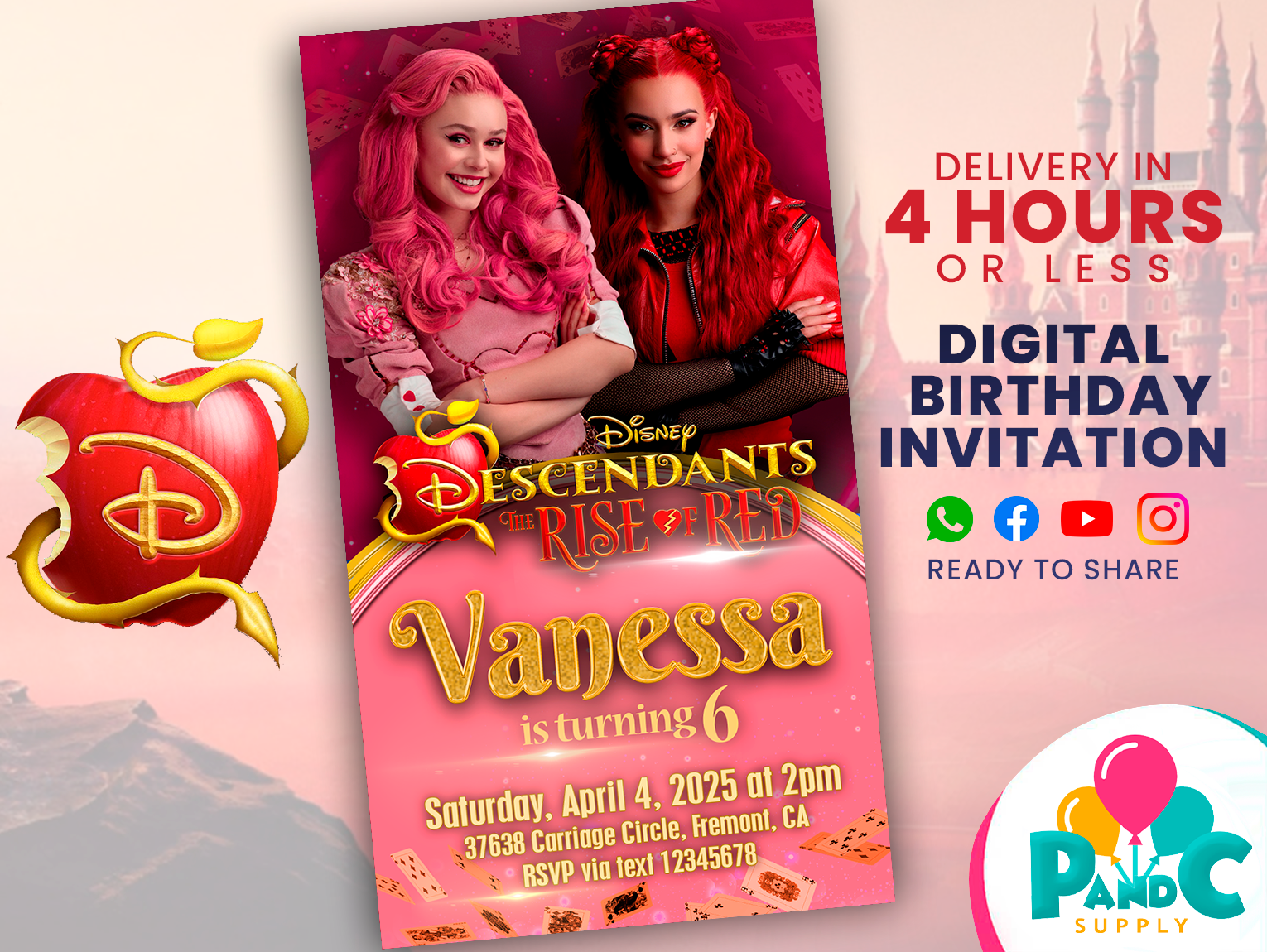 Disney-Descendants-the-rise-of-red-invitation-birthday-party-48