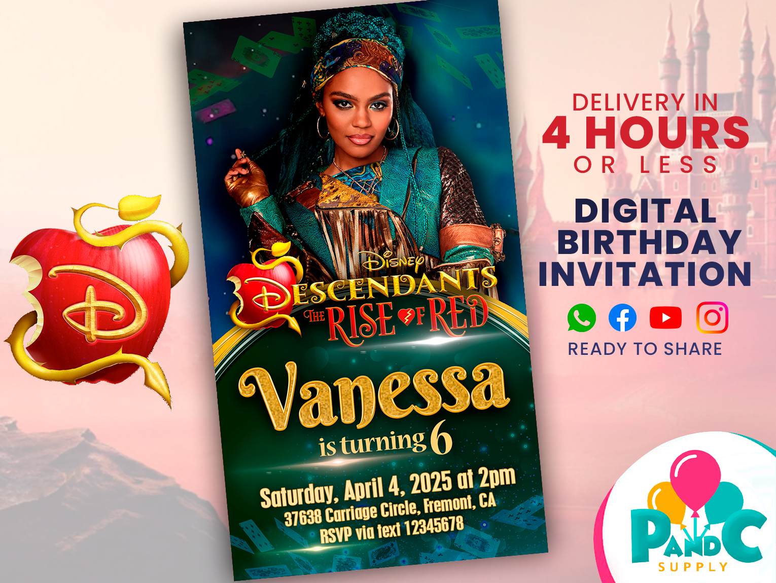Disney-Descendants-the-rise-of-red-invitation-birthday-party-52