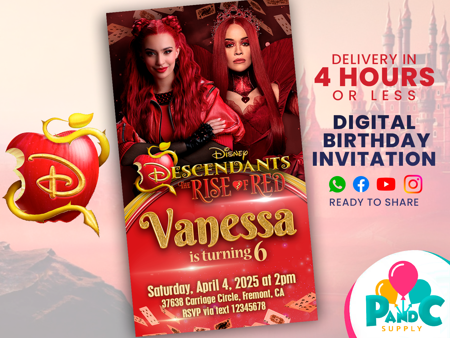 Disney-Descendants-the-rise-of-red-invitation-birthday-party-55