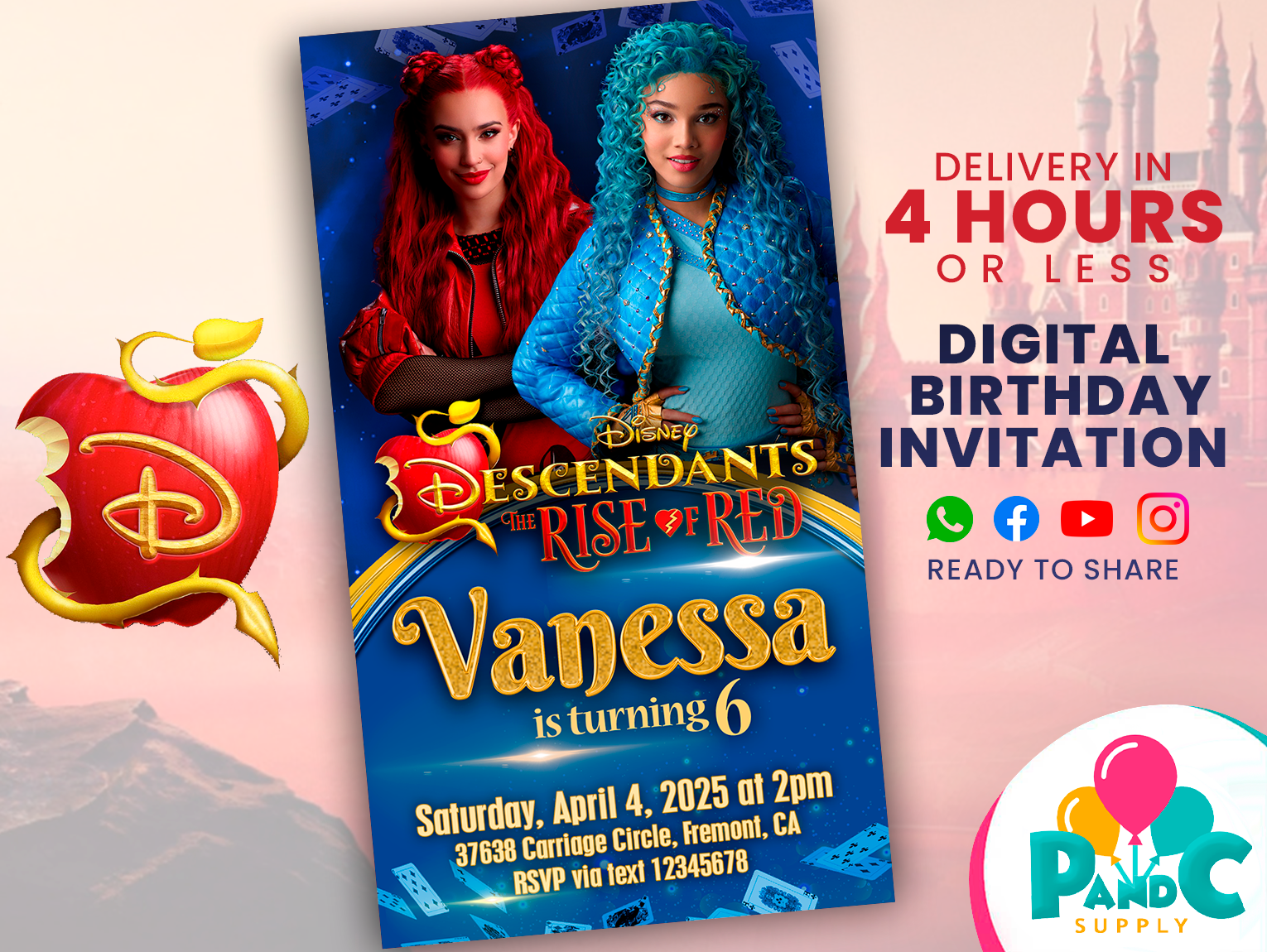 Disney-Descendants-the-rise-of-red-invitation-birthday-party-59