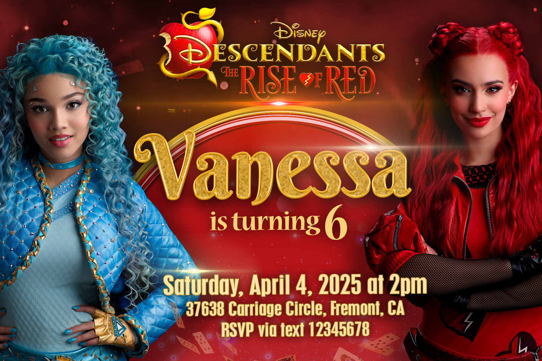 Disney-Descendants-the-rise-of-red-invitation-birthday-party-9